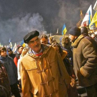 Schwarzenberg v roce 2014 na kyjevském Majdanu